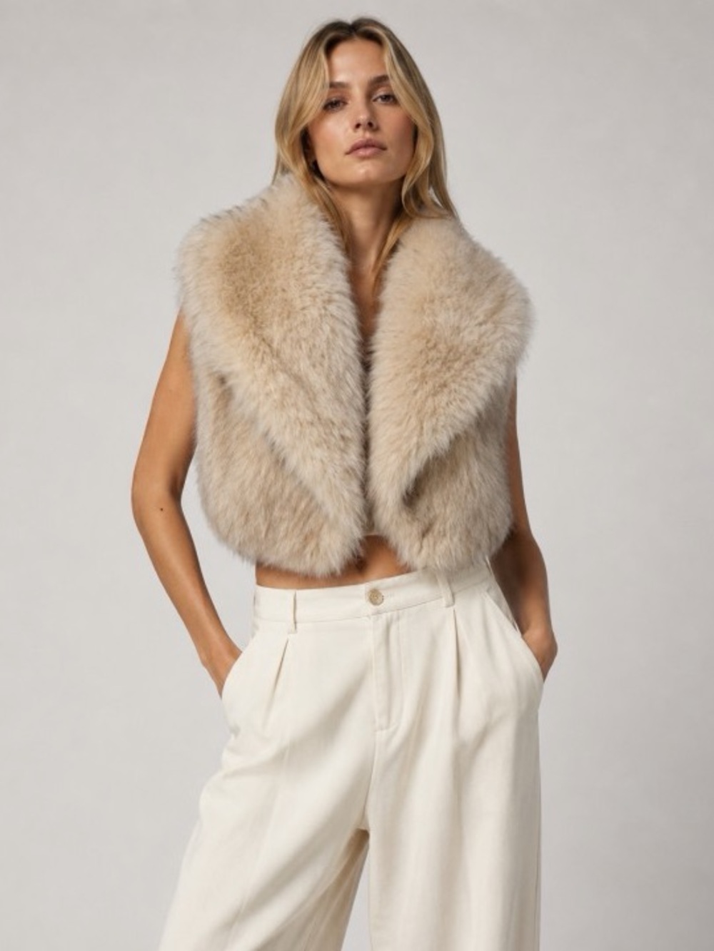 Plush Fur Cropped Vest